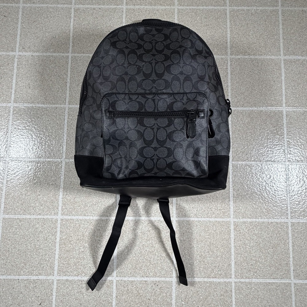 Coach West Backpack in Signature Leather Black Bag